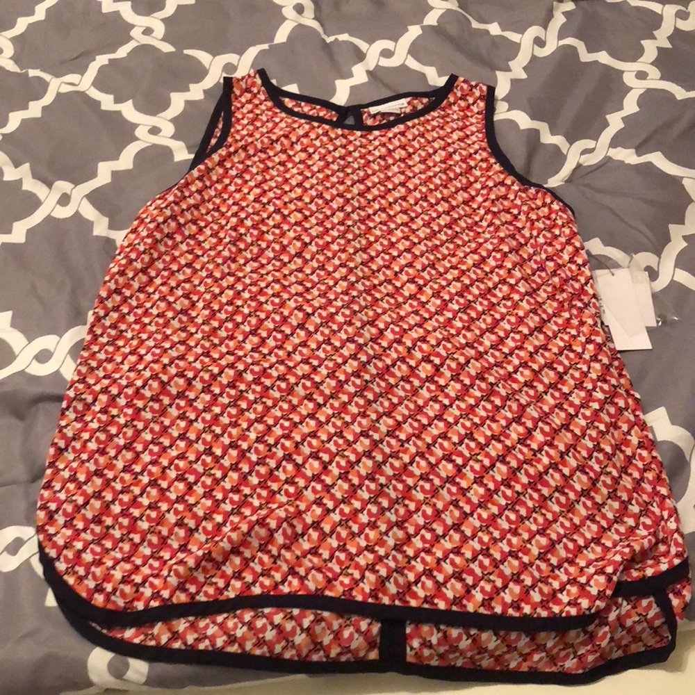 Tropical Sunset sleeveless shirt by Liz Claiborne.